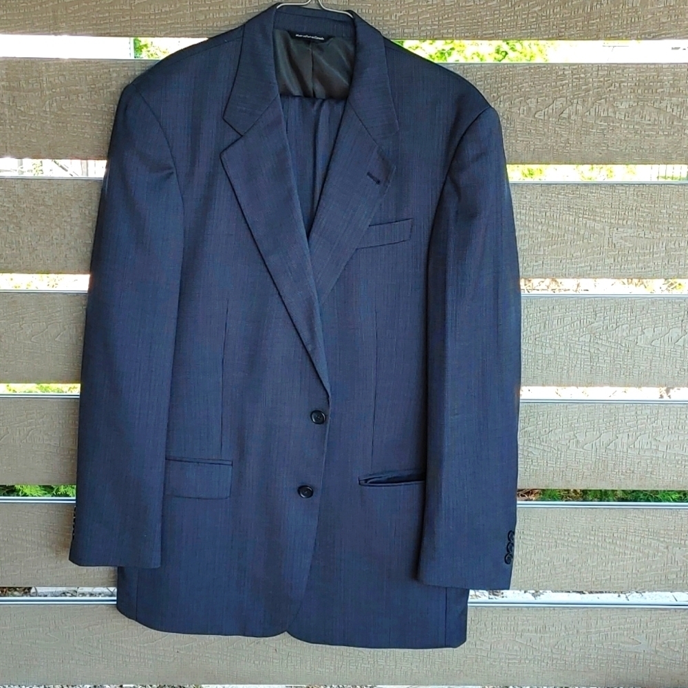 Vintage Shipley  Haute Gamme Blue Two Piece Suit,‎ Made in Canada size